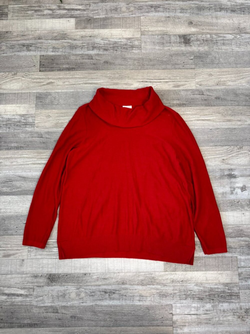 J. Jill red turtleneck ribbed pullover stretch size large R11